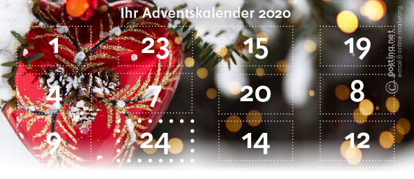 postina xmas adventskalender - Weihnachtsgrüße per E-Mail - 11 Ideen