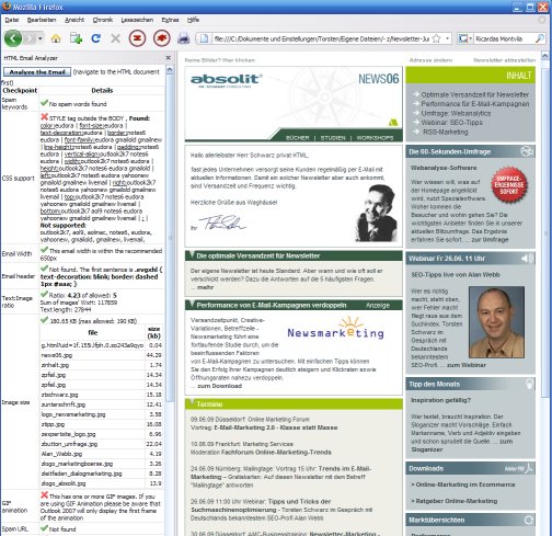 analyse - HTML-Analyse des eigenen Newsletters